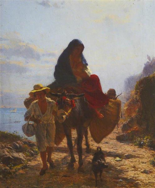 Returning from Market, 1857 - Thomas Stuart Smith