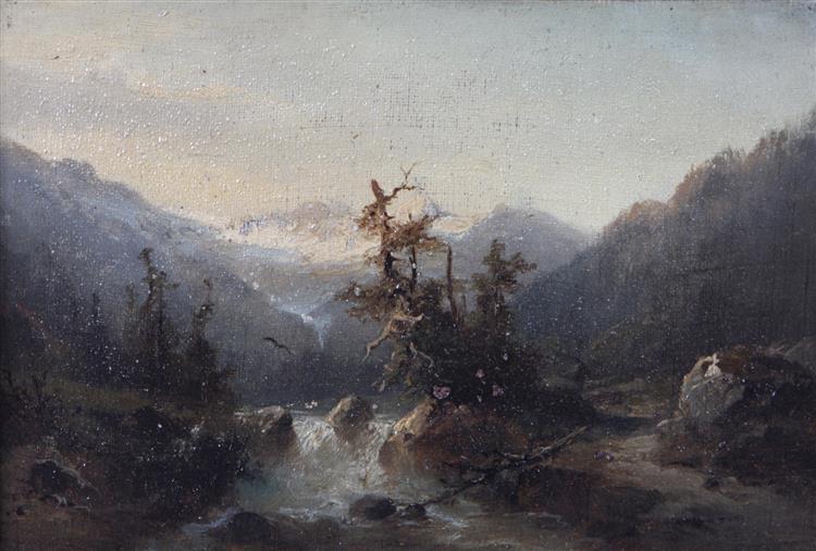 A Mountain Stream - Hermann Ottomar Herzog