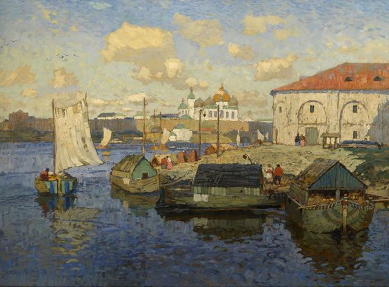 Bateaux À Novgorod, c.1920 - Constantin Gorbatov
