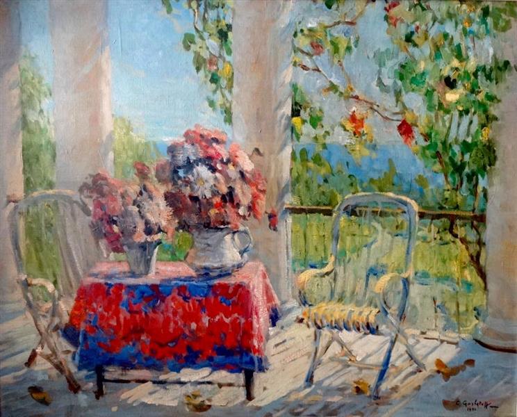 On the Terrace, 1931 - Konstantin Gorbatov
