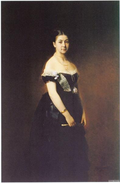 Portrait of Elena Andreevna Tretyakova, 1875 - Алексей Алексеевич Харламов