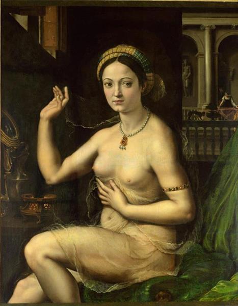 Woman Before the Mirror - Giulio Romano