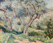 Les Oliviers Du Cabanon, Toulon (The Olive Trees, Toulon) - Люсьен Писсарро