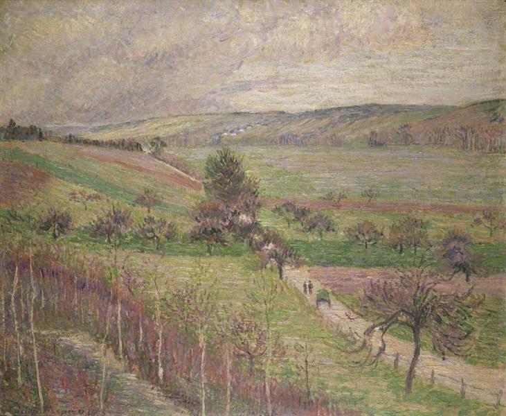 The Thierceville Road, Early Spring, 1893 - Lucien Pissarro