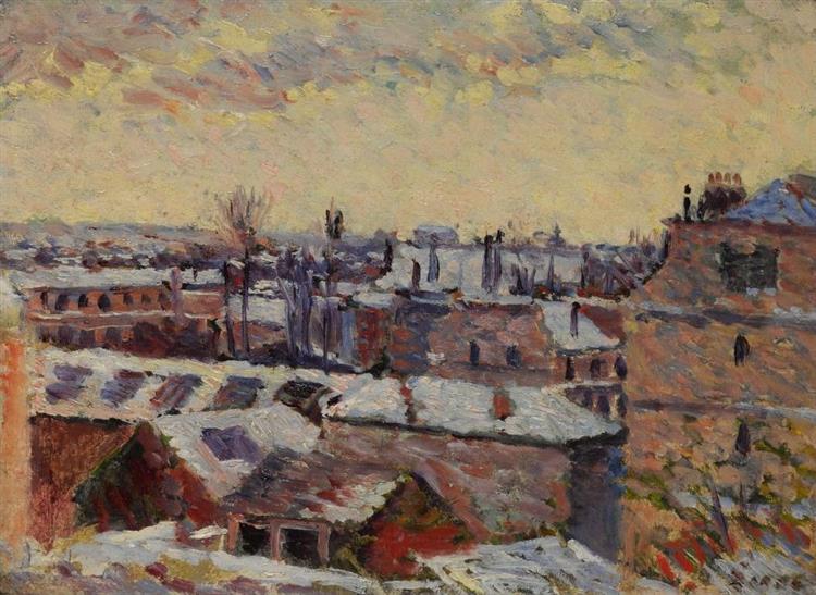 Denfert Street, Roofs Under the Snow, 1887 - Maximilien Luce