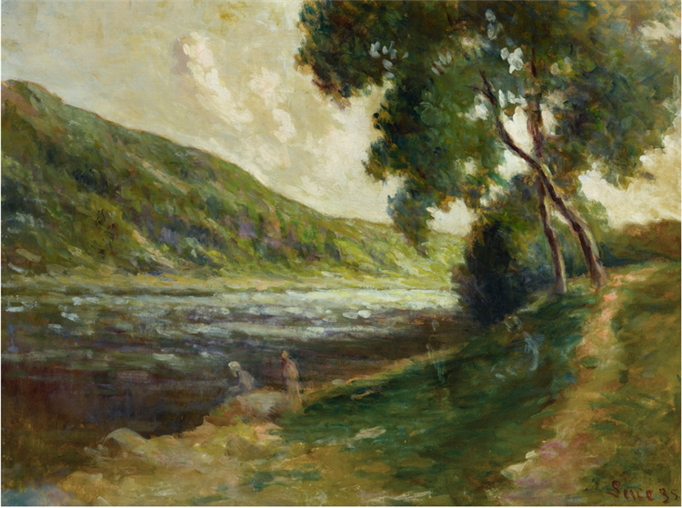 The Banks Of The Seine In The Surroundings Of Rolleboise, 1935 - Максимильен Люс