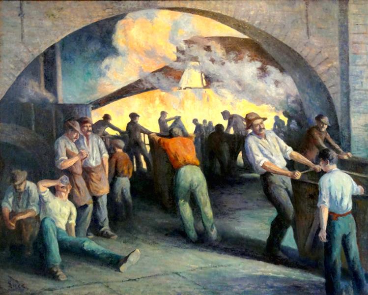 Foundry In Charleroi, La Coulée, 1896 - Maximilien Luce