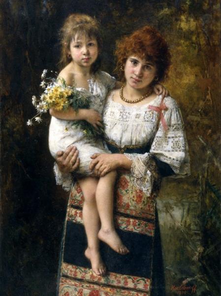 Woman and Child - Alexei Harlamoff