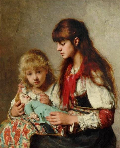 Two Girls, 1888 - Алексей Алексеевич Харламов