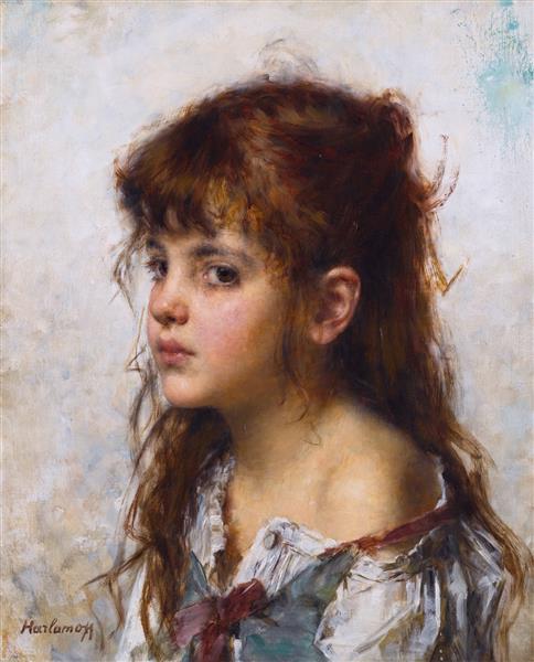 Portrait of a Young Girl - Alexei Harlamoff