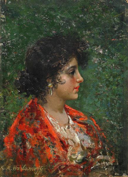 Portrait of a Young Lady - 阿列克谢·阿列维奇·哈拉莫夫