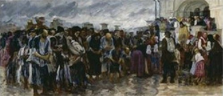 Beggars at the church, 1889 - Ivan Tvorozhnikov