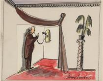 He dialed danton-ten-six, Illustration for 'Madeline' - Ludwig Bemelmans