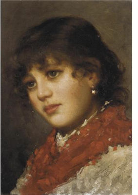 Portrait of a girl - Vittorio Tessari