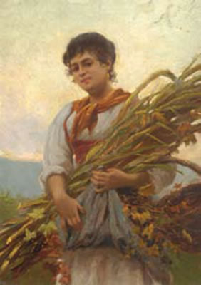 The harvest, c.1900 - Vittorio Tessari