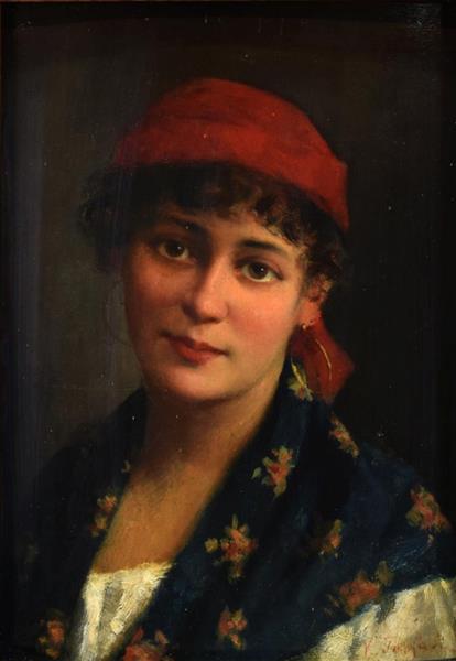 Young peasant woman, c.1890 - Vittorio Tessari