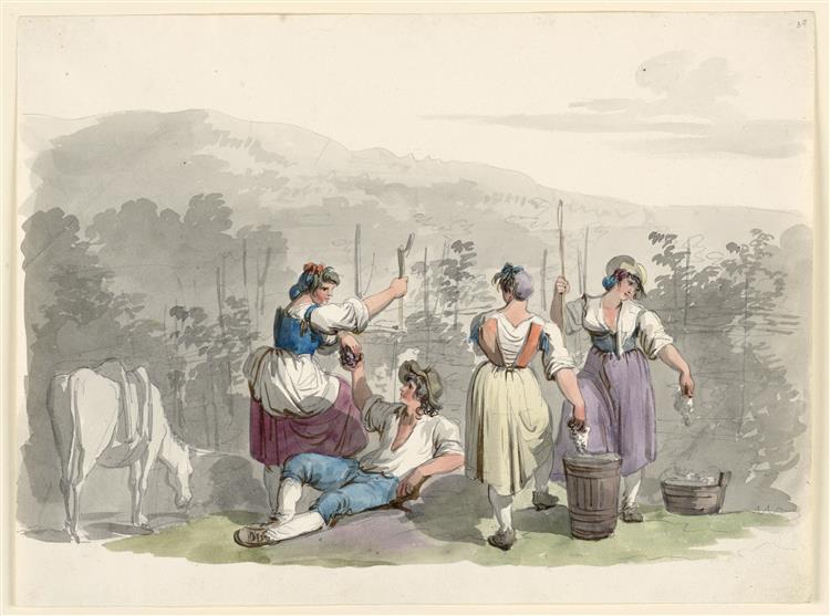 Vintage in the Mountains near Rome,, 1808 - Bartolomeo Pinelli