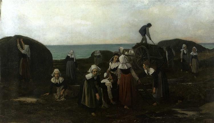 Seaweed collectors in Brittany - Charles Victor Thirion