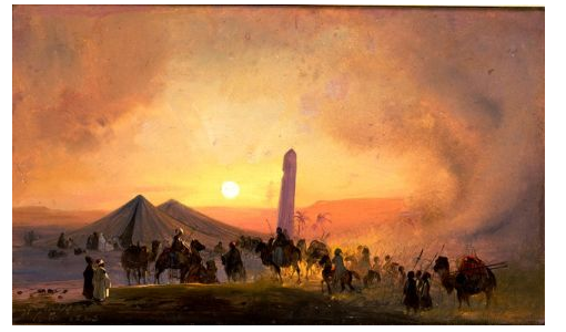 Egypt, caravan in the desert, 1843 - Ippolito Caffi