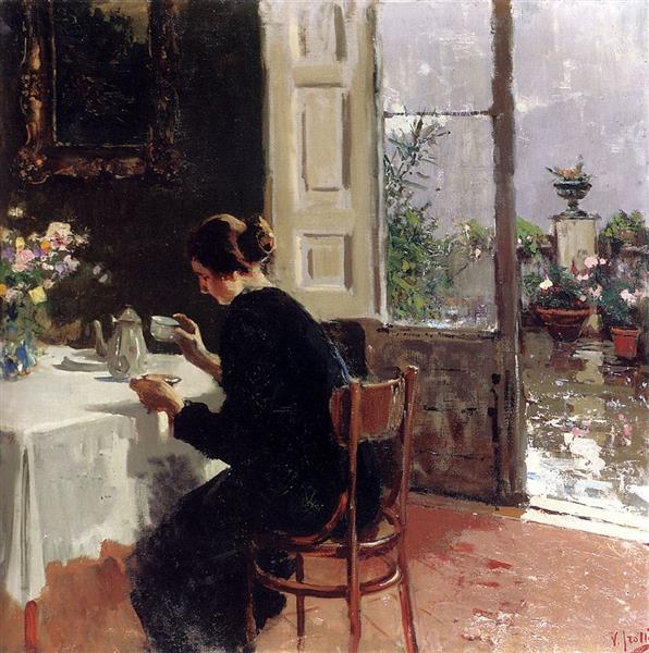 At the Window, c.1900 - Винченцо Иролли