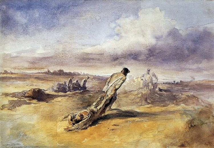 Funeral of fallen, 1849 - August von Pettenkofen