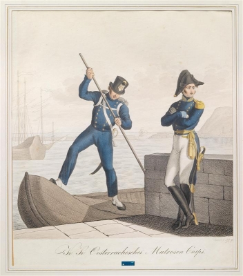 Austrian Royal Sea Army: An Officer and a Sailor from the Sailors Corps, 1820 - Heinrich Papin