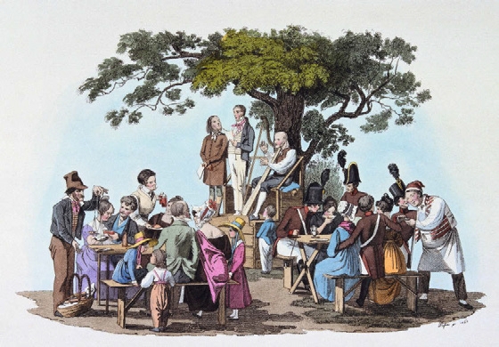 People's scene in the Prater / Amusement in the Prater, 1826 - Johann Nepomuk Passini