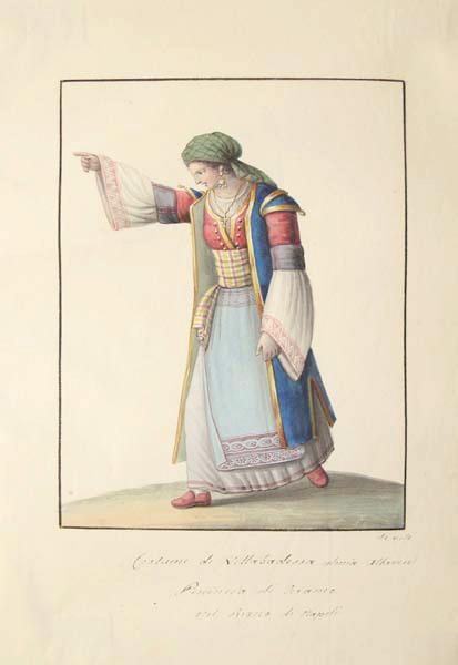 Female costume of Villabadessa Albanian colony (Province of Teramo in the Kingdom of Naples), 1820 - Michela De Vito