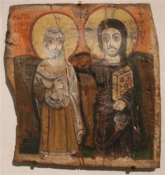 Христос та ігумен Мени, c.750 - Православні Ікони