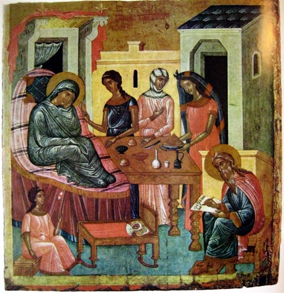Nativity of John the Baptist, c.1450 - Orthodox Icons