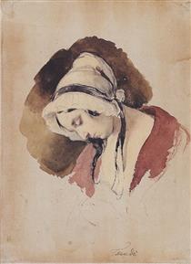Study for the painting “The poor officer's widow'' - Peter Fendi