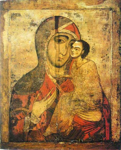 Theotokos of Tenderness of Staraya Russa, c.1200 - c.1225 - Orthodox Icons