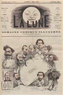 Caricatures of the collaborators of La Lune - André Gill