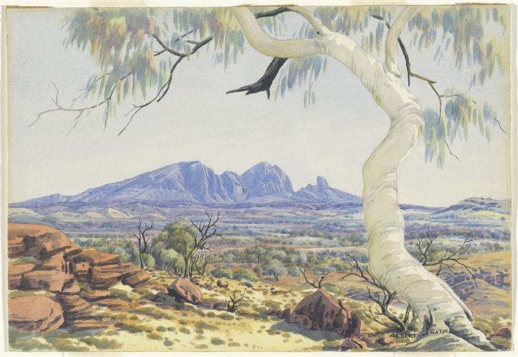 Без назви (примарна камедь, гора Зондер, хребет МакДоннелл), 1953 - Альберт Наматьїра