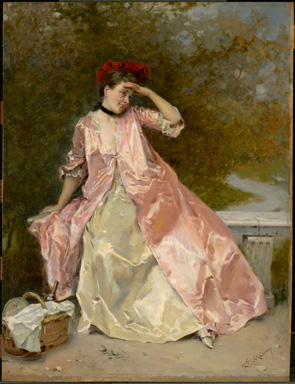 Woman with a Picnic Basket, c.1890 - Раймундо Мадрасо