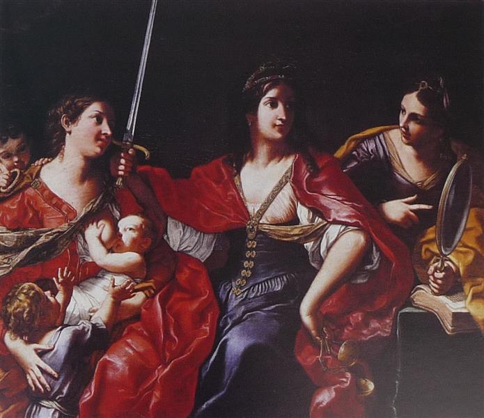 Allegory of Justice, Charity, and Prudence, 1664 - Elisabetta Sirani