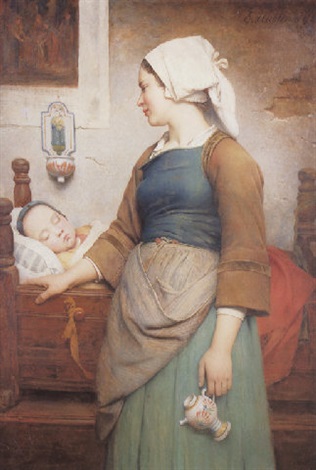 Sweet slumber, 1875 - Émile Auguste Hublin