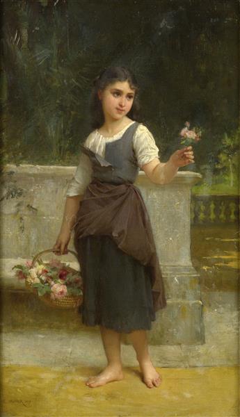 The flower girl, 1889 - Эмиль Мюнье