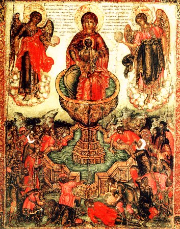 Our Lady of Life-Giving Font, c.1650 - Orthodox Icons