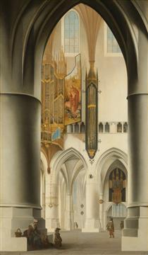 Interior of the Church of St Bavo in Haarlem - Питер Янс Санредам