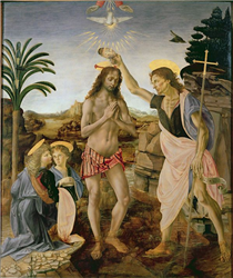 Le Baptême du Christ - Léonard de Vinci