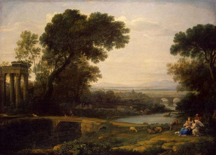 Landscape with Rest in Flight to Egypt, 1666 - 克勞德．熱萊