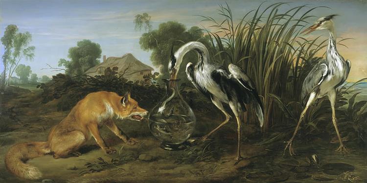 La zorra y la cigüeña, 1657 - Frans Snyders