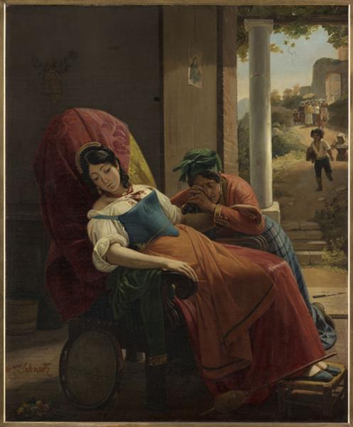 The murdered woman, c.1824 - Жан-Виктор Шнетц