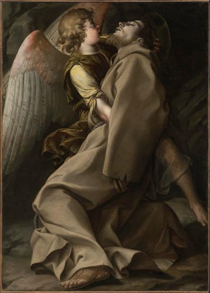 St Francis supported by an Angel, c.1600 - 奥拉齐奥·真蒂莱斯基