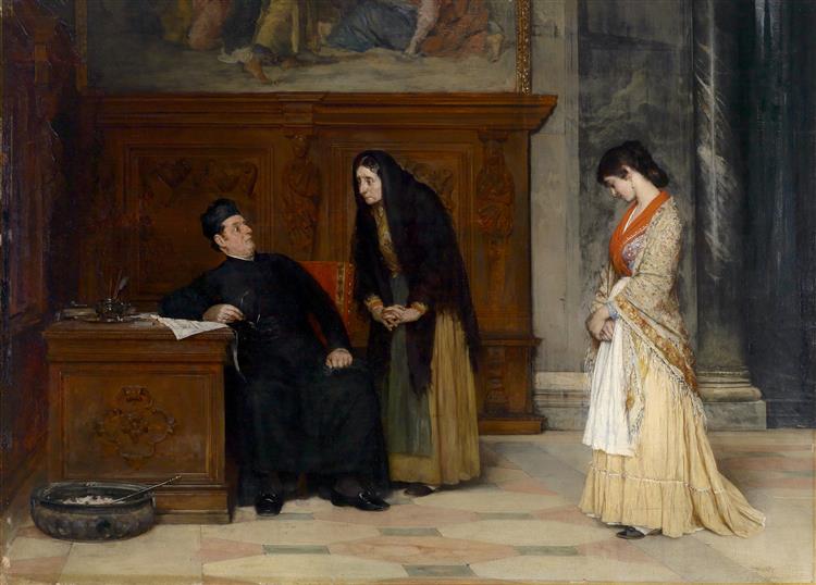 In the Sacristy, 1877 - Эжен де Блаас