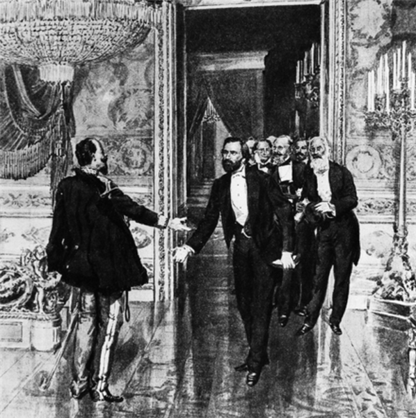 Verdi meets King Vittorio Emanuele in Turin, 15 September 1859 - Fortunino Matania
