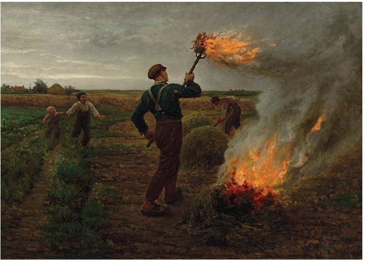 Burning Tares in a Wheatfield, 1868 - Jules Breton