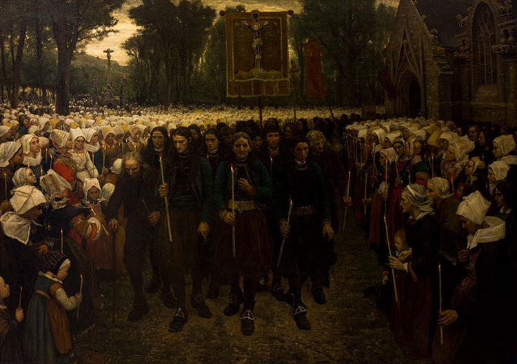 Procession of Pardon in Brittany, 1869 - Jules Breton