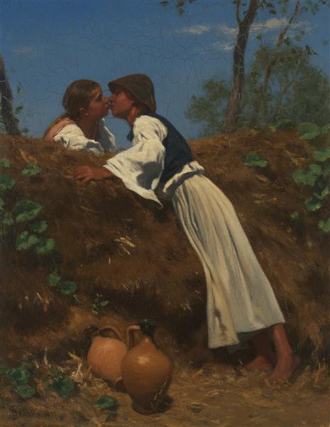 The kiss II, 1864 - August von Pettenkofen